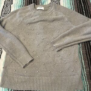 Gray Old Navy mini-pom sweater